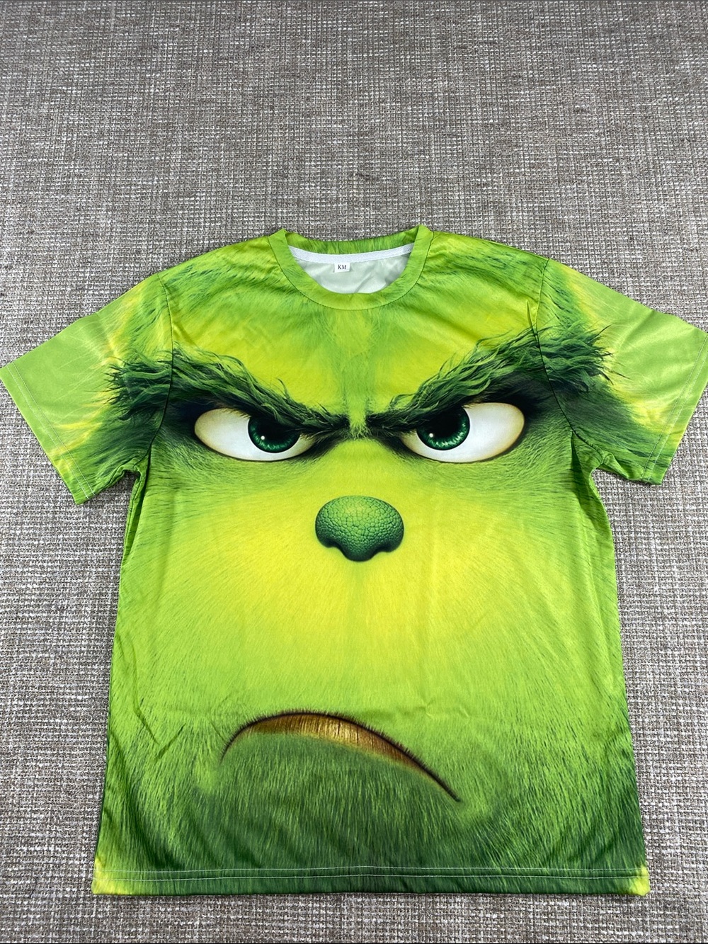 The Grinch tee full face on shirt all green grinchy look Christmas holidays